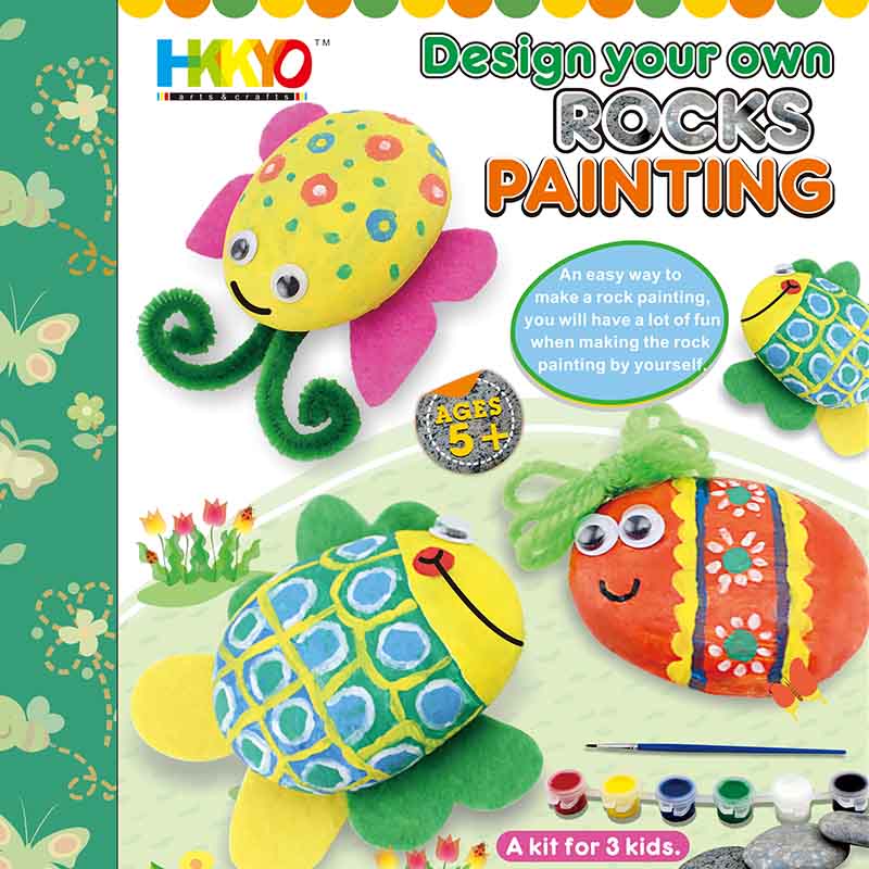 Stone Rock Painting Coloring Craft Kit for Kids  